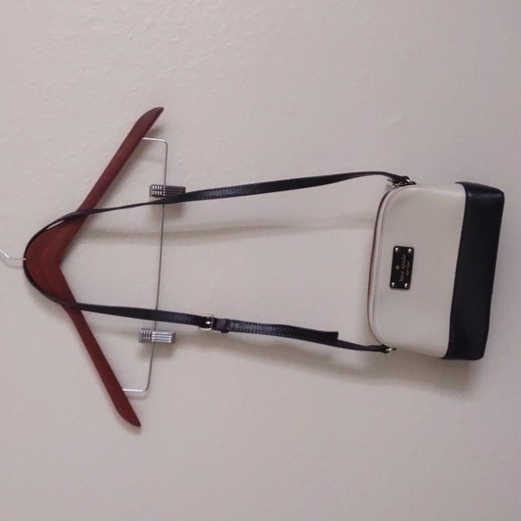 kate spade Handbags - Kate Spade Crossbody Cream and Black Red lining 2 tone leather dome satchel